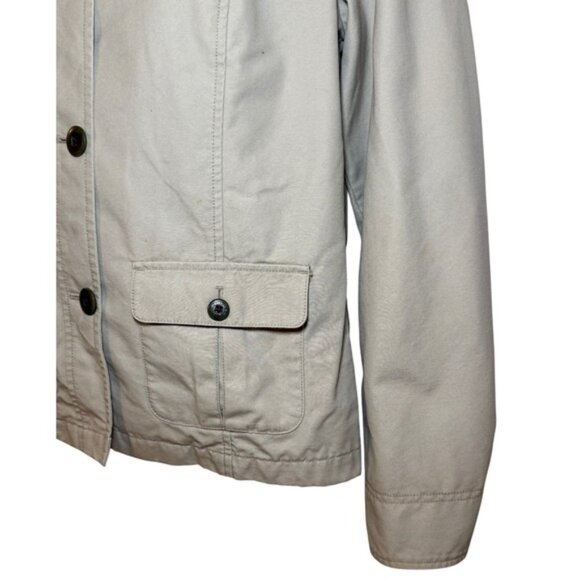 L.L. Bean Womens XS Jacket Barn Chore Coat Tan Corduroy Collar Plaid Lined - Picture 6 of 9